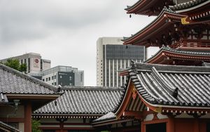 Превью обои пагода, храм, архитектура, крыши, япония