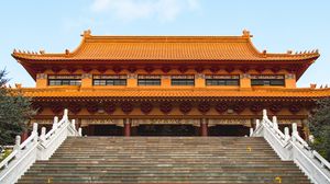 Превью обои пагода, лестница, здание, архитектура