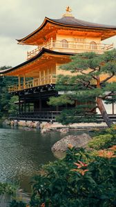 Превью обои пагода, пруд, архитектура, япония