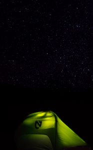 Превью обои палатка, звездное небо, звезды, ночь, кемпинг