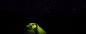 Превью обои палатка, звездное небо, звезды, ночь, кемпинг
