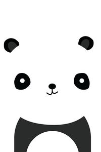 Превью обои панда, улыбка, белый, чёрный, минимализм