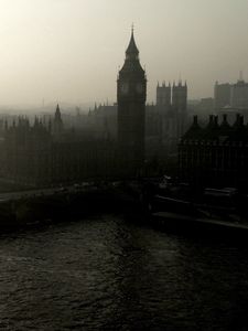 Превью обои панорама, город, лондон, вестминстерский дворец, мост, река, темза, башня, биг-бен