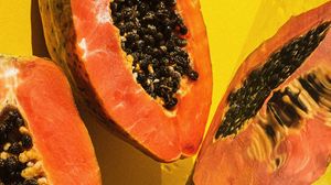 Превью обои папайя, фрукт, тропический, экзотический, спелый