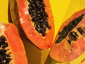Превью обои папайя, фрукт, тропический, экзотический, спелый