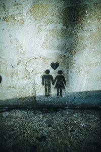 Превью обои пара, любовь, граффити, рисунок, стена