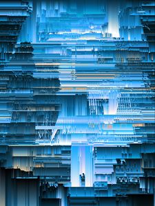 Превью обои пара, силуэты, полосы, глитч, абстракция, синий