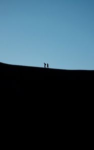 Превью обои пара, силуэты, темный