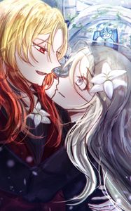 Превью обои пара, взгляд, аниме, арт