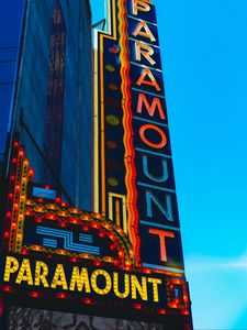 Превью обои paramount, вывеска, надпись, здание, буквы