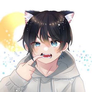 Превью обои парень, неко, ушки, жест, аниме, арт