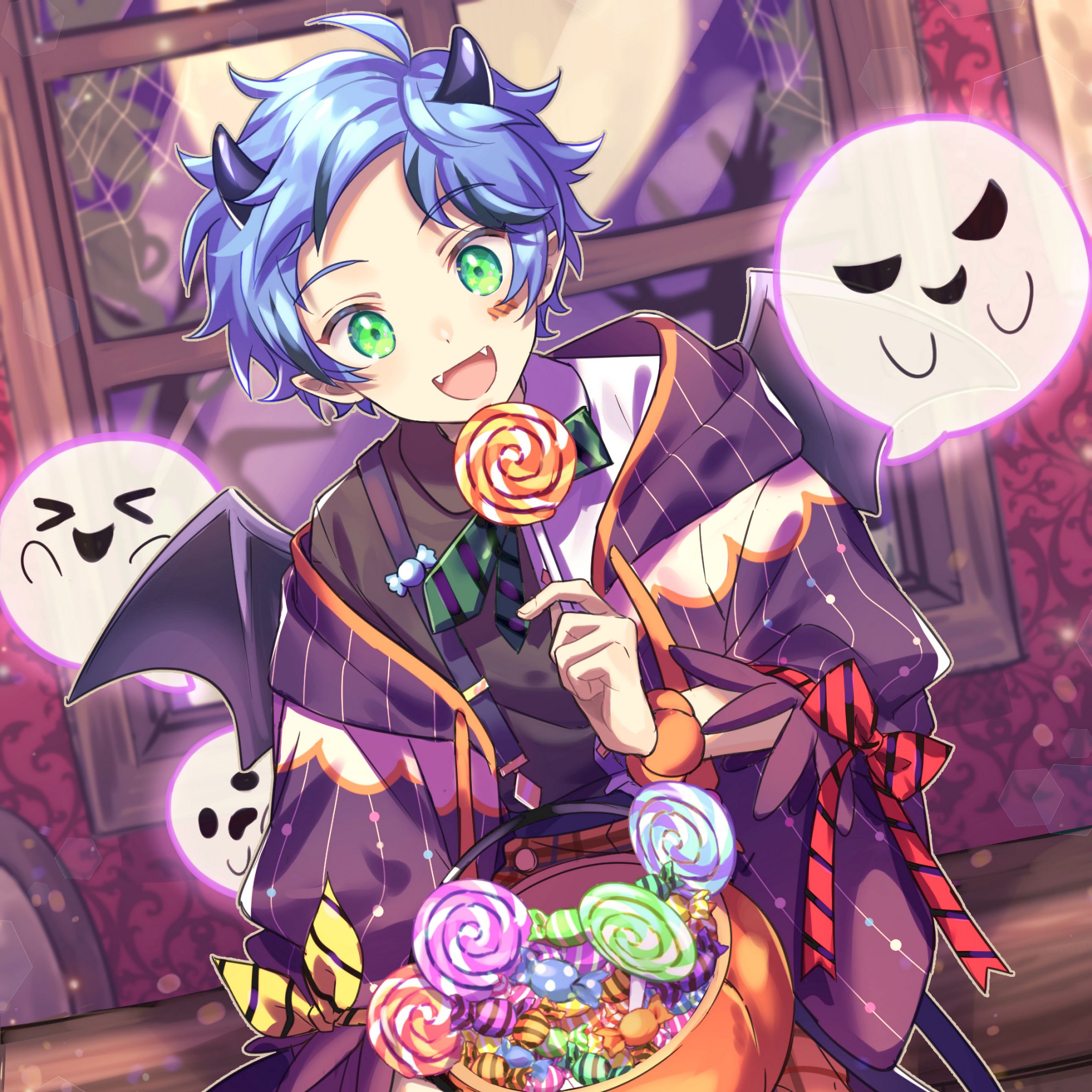 Картинки сладости аниме на Хэллоуин конфеты