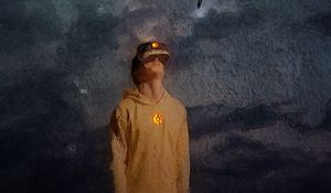 Превью обои парень, виртуальность, очки, космический корабль, арт