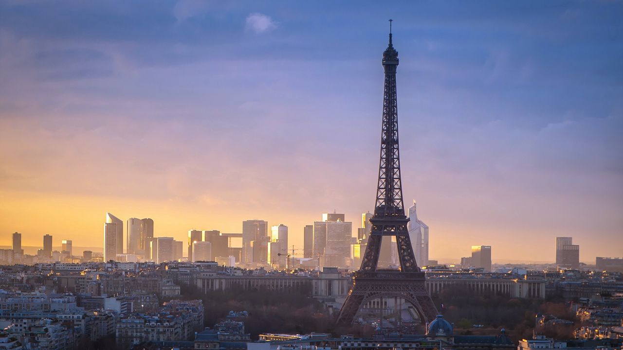 Обои париж, башня, город