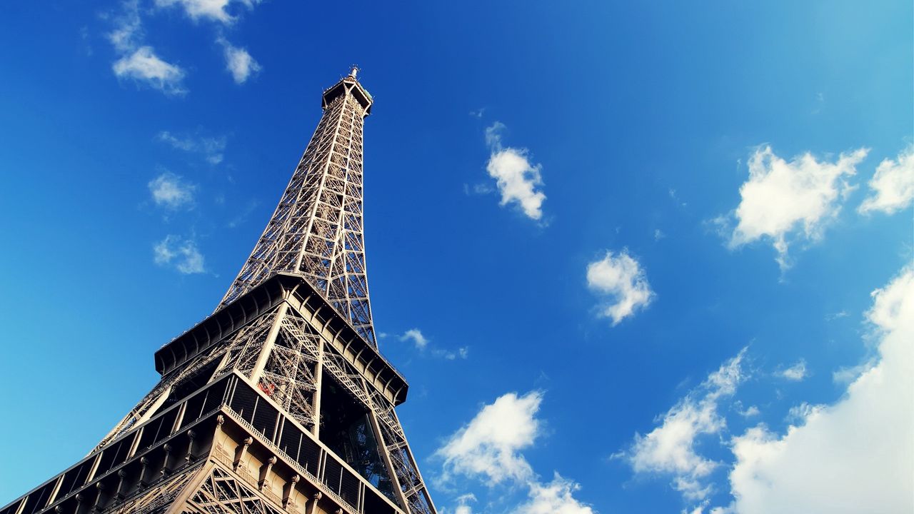 Обои париж, франция, эйфелева башня, небо, архитектура