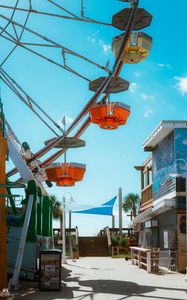 Превью обои парк, аттракцион, колесо обозрения, лето