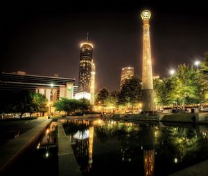 Превью обои парк, сша, centennial atlanta, ночь, hdr