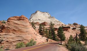 Превью обои парк, сша, дорога, zion, природа