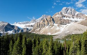 Превью обои парки, канада, горы, пейзаж, банф скала