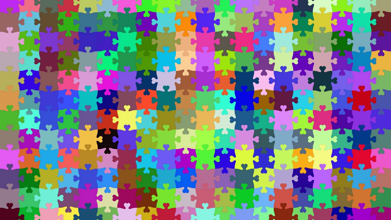 Обои пазл, мозаика, головоломка, узоры, разноцветный