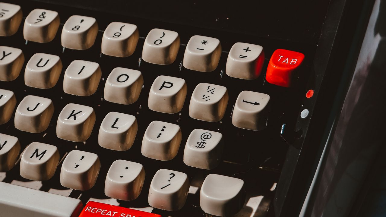 Обои печатная машинка, клавиши, клавиатура, устройство, типографика