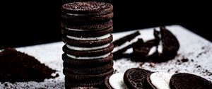 Превью обои печенье, десерт, белый, коричневый