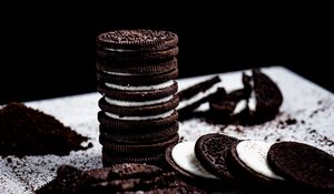 Превью обои печенье, десерт, белый, коричневый
