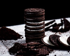Превью обои печенье, десерт, белый, коричневый