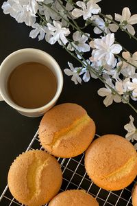 Превью обои печенье, кофе, чашка, цветы