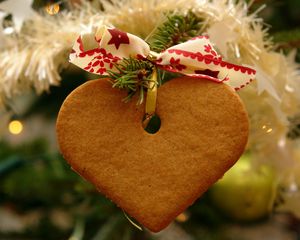 Превью обои печенье, рождество, день всех влюбленных, сердце, лента