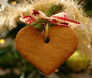 Превью обои печенье, рождество, день всех влюбленных, сердце, лента