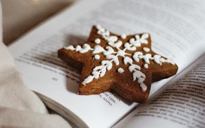 Превью обои печенье, звезда, книга