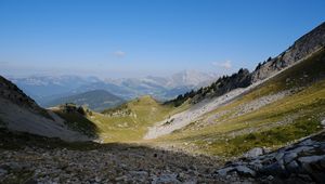 Превью обои пейзаж, горы, долина, вид, природа