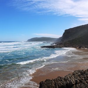 Превью обои пейзаж, море, берег, скалы