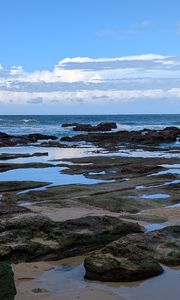 Превью обои пейзаж, море, камни, берег