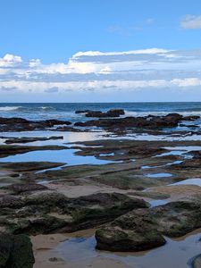 Превью обои пейзаж, море, камни, берег