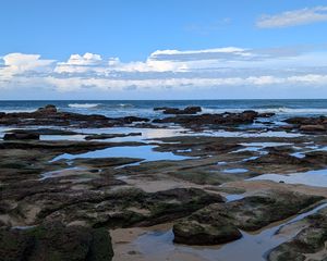 Превью обои пейзаж, море, камни, берег