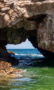 Превью обои пейзаж, море, скалы, арка