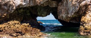 Превью обои пейзаж, море, скалы, арка