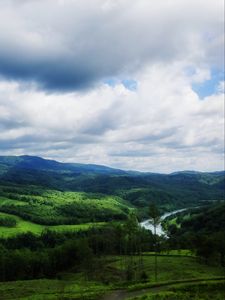 Превью обои пейзаж, природа, река, лес