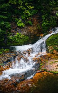 Превью обои пейзаж, водопад, каскад, камни, природа