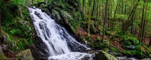 Превью обои пейзаж, водопад, вода, камни, природа