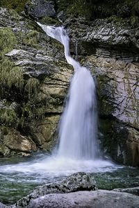 Превью обои пейзаж, водопад, вода, скалы, природа