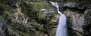 Превью обои пейзаж, водопад, вода, скалы, природа