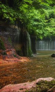 Превью обои пейзаж, водопады, река, природа