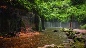 Превью обои пейзаж, водопады, река, природа