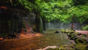 Превью обои пейзаж, водопады, река, природа