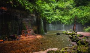 Превью обои пейзаж, водопады, река, природа