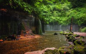 Превью обои пейзаж, водопады, река, природа