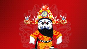 Превью обои пекинская опера, костюм, карнавал, образ, узоры, борода